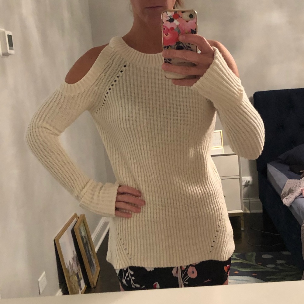 Cold shoulder sweater